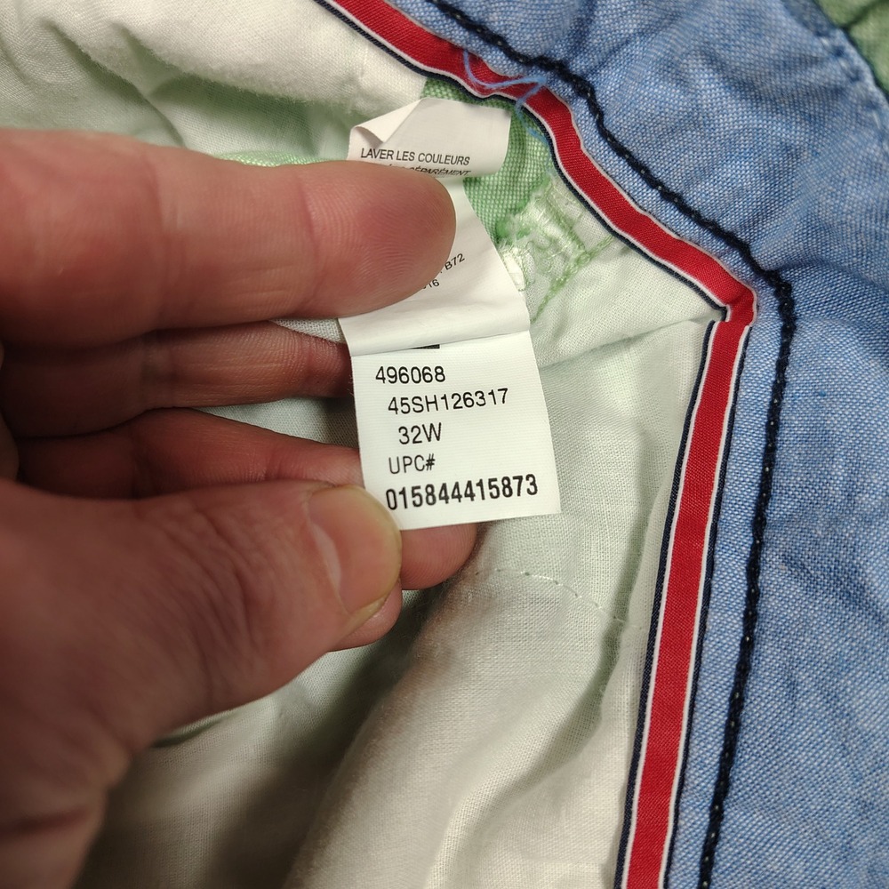 IZOD Shorts Mens 32 Green Flat Front Solid Cotton 45SH126317 - Picture 4 of 12